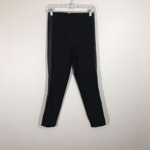 Rag & Bone Womens Dani Leather Side Panel Pants Size 2 Black Skinny Crop Stretch